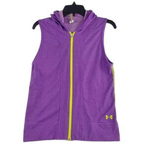 Under Armour Hooded Vest Girl's Youth XL Loose Sleeveless Purple Full Zip